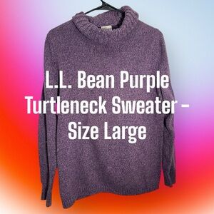 L.L. Bean Purple Turtleneck Sweater - Size Large